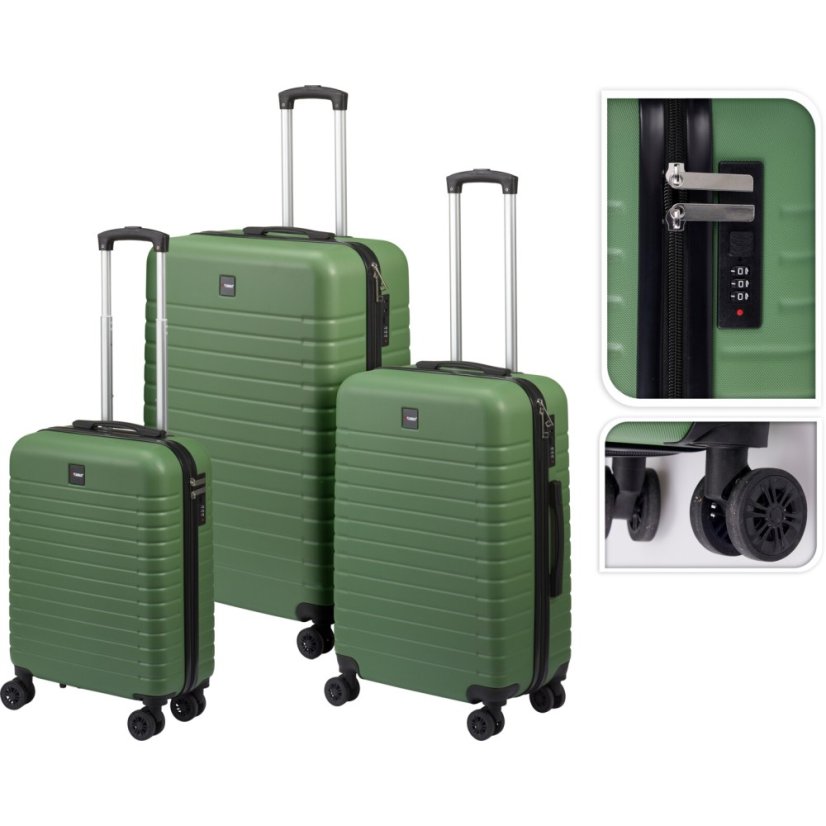 Sada cestovných kufríkov 3ks zelená