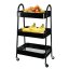 Carucior de depozitare bucatarie trei niveluri metal negru
