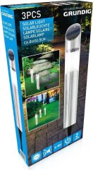 Solární zahradní osvětlení lampa sada 3 ks nerez 53cm