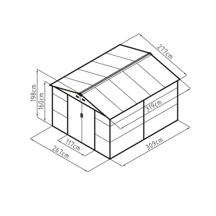 Zahradní domek G21 GAH 884 - 277 x 319 cm, antracitový