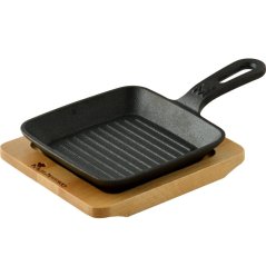Tigaie grătar din fontă COOK &amp; SHARE 13,7x22,2x2,2 cm neagră