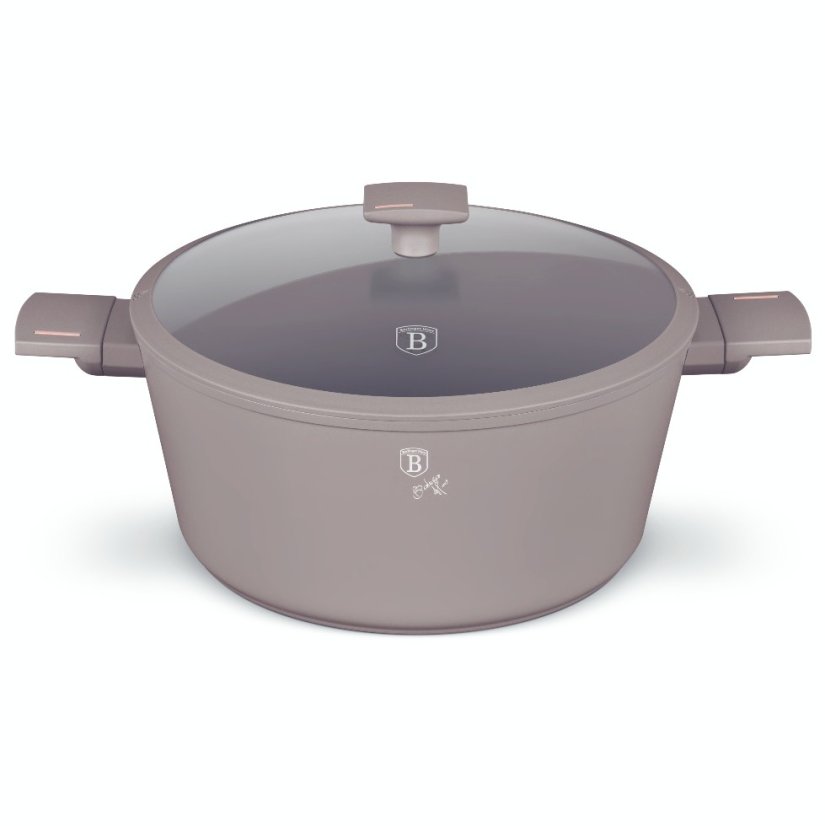 Caserola cu suprafata din titan si capac 20 cm Taupe Collection