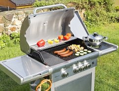 Gratar pe gaz California BBQ Premium line, 4 arzatoare