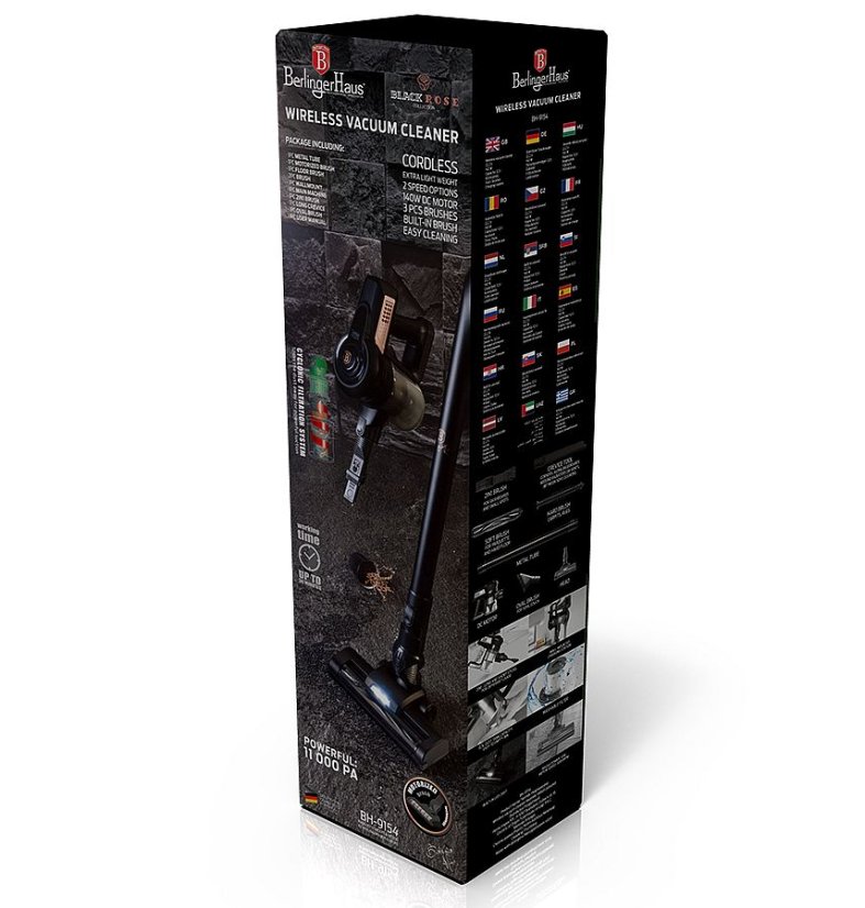 Tyčový AKU vysavač 140 W Black Rose Collection
