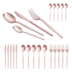 Set tacâmuri din oțel inoxidabil 24 buc oglindă Rosegold Metallic Line