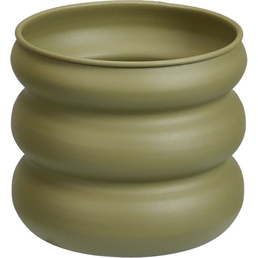 Sada 3 okrúhlych kvetináčov svetlozelenej farby