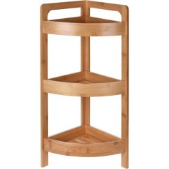 Estanteria esquinera para baño 3 pisos madera de bambu