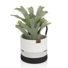 Košík Hedda 20 cm směs bavlna/polyester bílo-černá Košík Hedda 20 cm směs bavlna/polyester bílo-černá