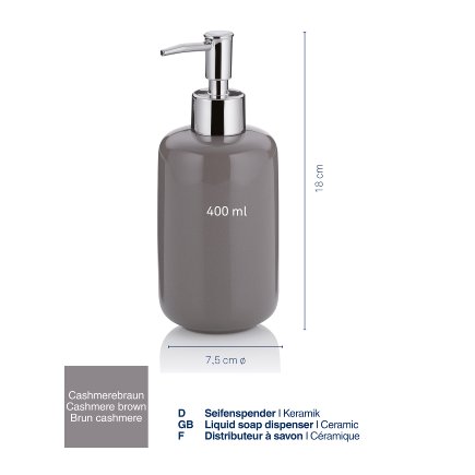 Dávkovač mýdla ISABELLA keramika šedohnědá