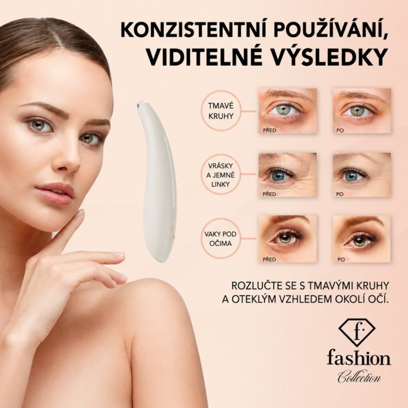 Aparato de masaje para los ojos, el contorno de los ojos y las sienes Cream Gold Collection