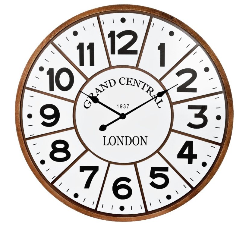 Hodiny nástěnné dřevo GRAND CENTRAL 76 cm