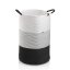 Koš na prádlo Hedda směs bavlna/polyester bílo-černá 57,0 cm  40,0 cm