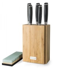 Set de cuțite G21 Gourmet Damasc în bloc de bambus 5 buc + piatră de achicat Set de cuțite G21 Gourmet Damasc în bloc de bambus 5 buc + piatră de achicat