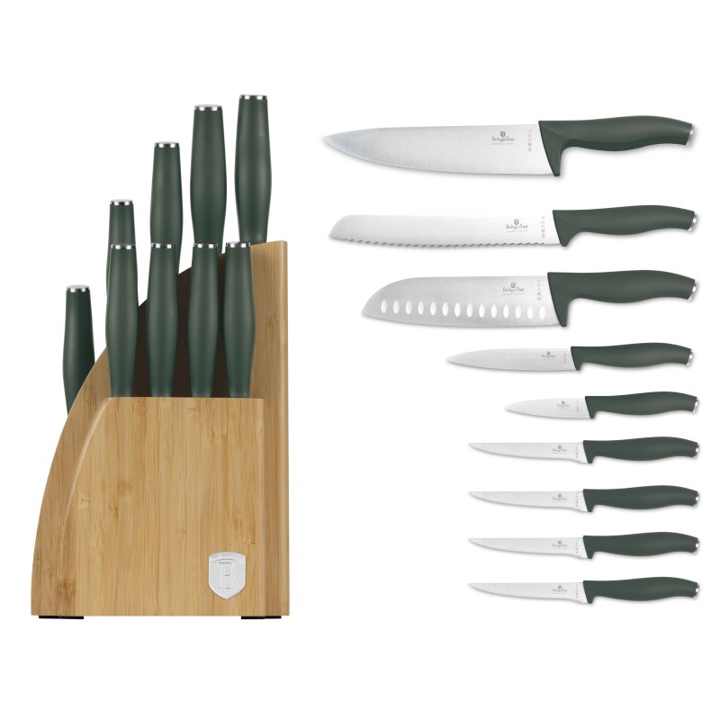 Sada nožů se stojanem BAMBOO 10 ks Matte Green Collection