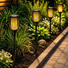 Solárna záhradná lampa s efektom plameňa 3 v 1, 78 cm