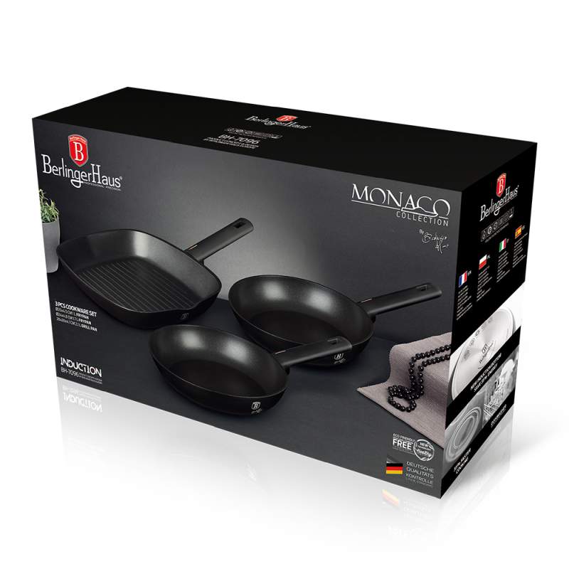Sada pánví s titanovým povrchem 3 ks Monaco Collection steak