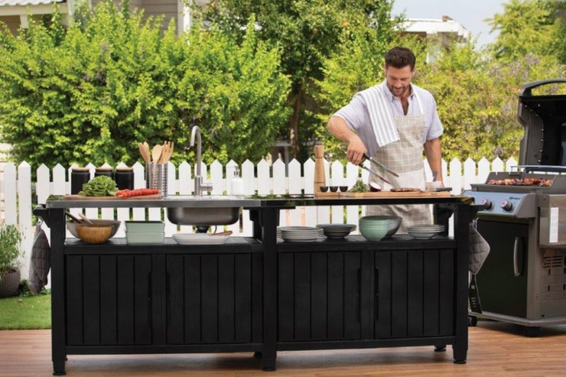 Grilovací stolík Keter UNITY Chef 415 L grafitový