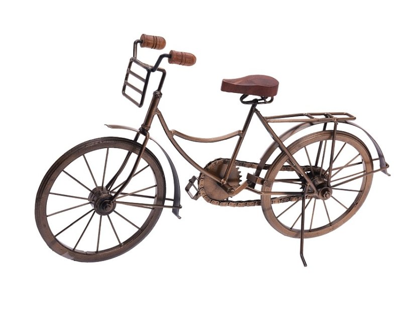 Dekorace stojící BICYKL 47 cm měděná