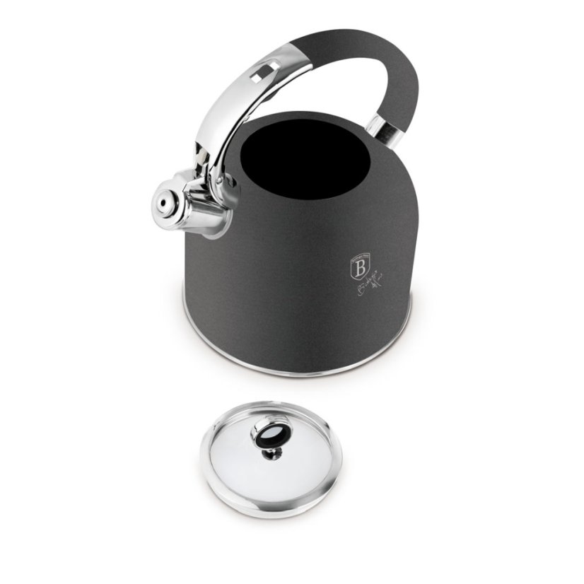 Konvice pískací se skleněným víkem 3 L Antracit Collection