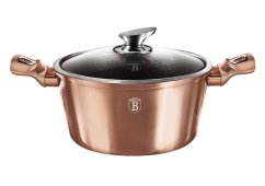 Kastrol s mramorovým povrchem a poklicí 24 cm Rosegold Metallic Line