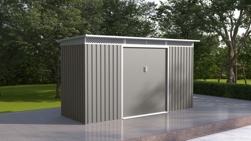 Cabana de grădină G21 GRAH 483 – 340 x 142 cm, gri metalizat