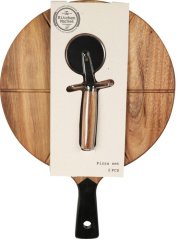 Krájecí prkénko na pizzu + kráječ akát Krájecí prkénko na pizzu + kráječ akát