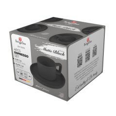 Sada hrnků na espresso s podšálkem 8 ks 100 ml Matte Black Collection