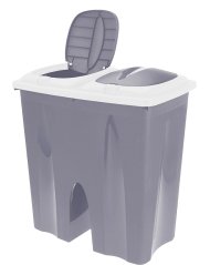 Odpadkový kôš na triedený odpad 2 x 25 l sivý