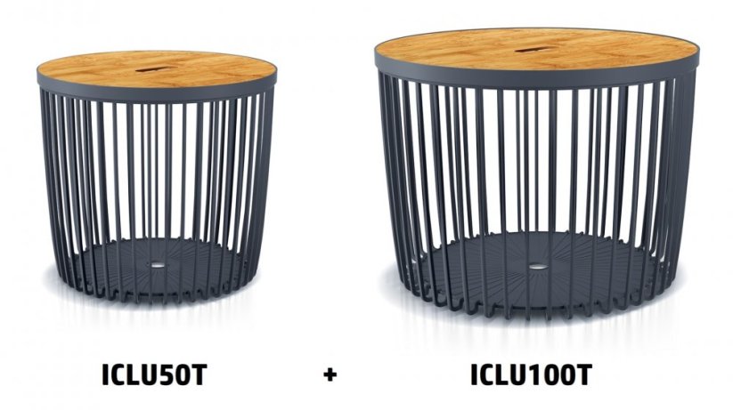 Set Prosperplast 2 univerzálnych košov CLUBO s bambusovými vekami 50+100l antracit