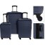 Set de valize de călătorie din plastic, 3 buc., 50 / 60 / 70 cm, albastru închis
