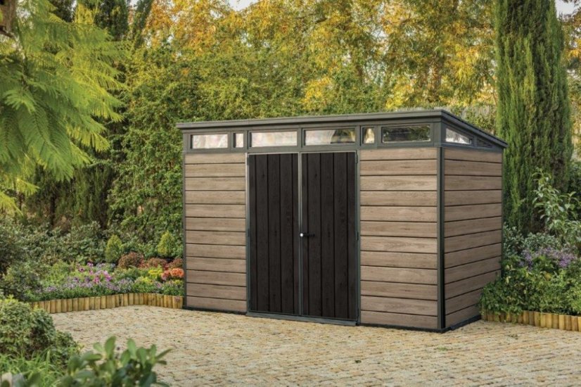 Casă de grădină Keter PENT Signature 11x7 Ashwood, cu podea