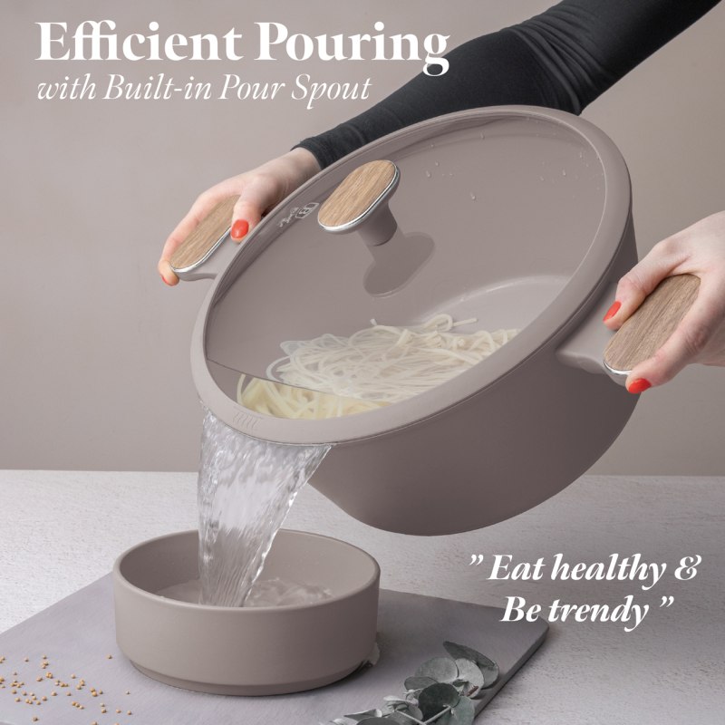 Sada nádobí s titanovým povrchem 15 ks Taupe Nordic Collection