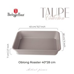 Plech na pečení hluboký s titanovým povrchem 40 x 28 cm Taupe Collection