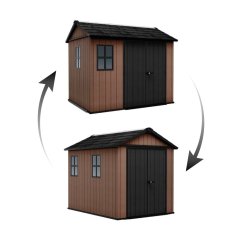 Casă de grădină Keter Newton Plus largă 9x7,5 maro, cu podea