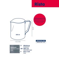 Nerezová mléčenka Rista, stříbrná, 0,3l, 9 cm