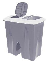 Odpadkový koš na tříděný odpad 2 x 25 l šedá