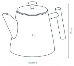 Konvička Modena nerez 18/10 černá 15,0cm 11,5cm 1,0l