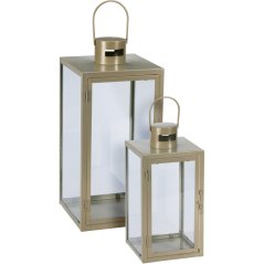 Lucerna kovová sada 2 ks 18 / 14 cm zelená