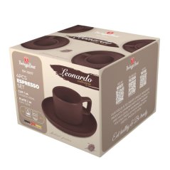 Sada hrnků na espresso s podšálkem 8 ks 100 ml Leonardo Collection