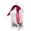 Lanterna cu lumânări LED, plastic/sticlă, 20 × 49 cm, albă