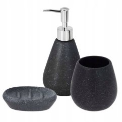 Set de accesorios de baño 3 piezas mármol negro