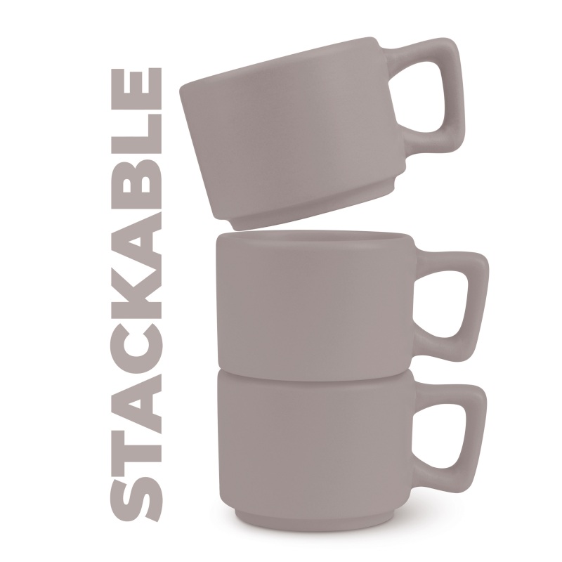Sada hrnků na espresso s podšálkem 8 ks 100 ml Taupe Collection