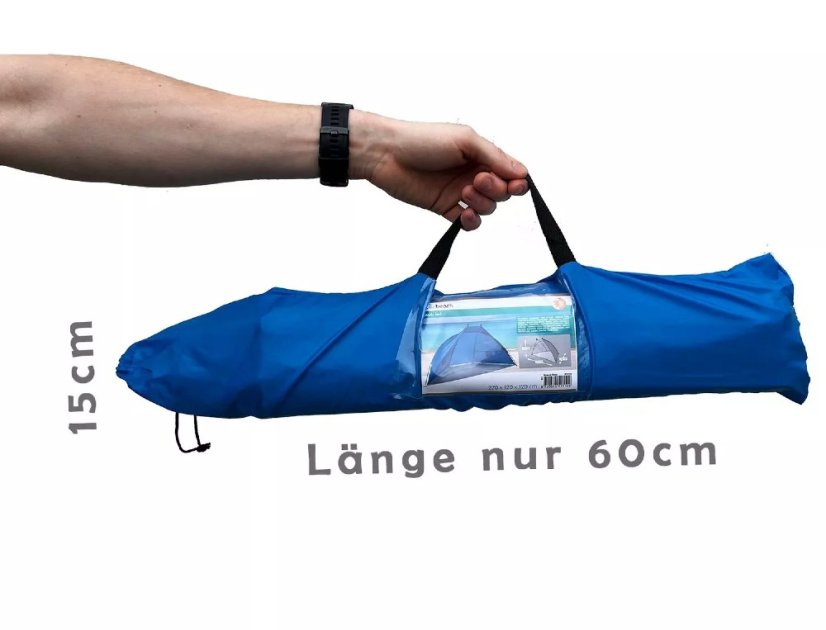 Plážový stan skládací UV50+ 270x120x120 modrá