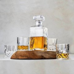 Set de sticlă de 750 ml și 4 pahare de whisky de 220 ml