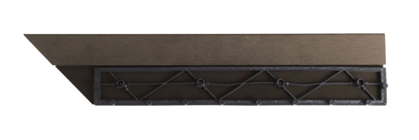 Bandă de tranziție G21 Teak indian pentru plăci WPC, colț 38,5 x 7,5 cm (stânga)
