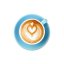 Cești și farfurioare pentru cappuccino ALPINA set de 8 albastru deschis