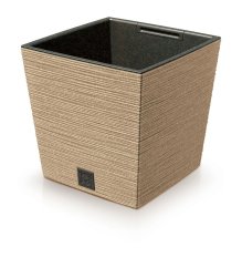 Maceta Prosperplast FURU CUADRADA BAJA ECO MADERA 30 cm naturo
