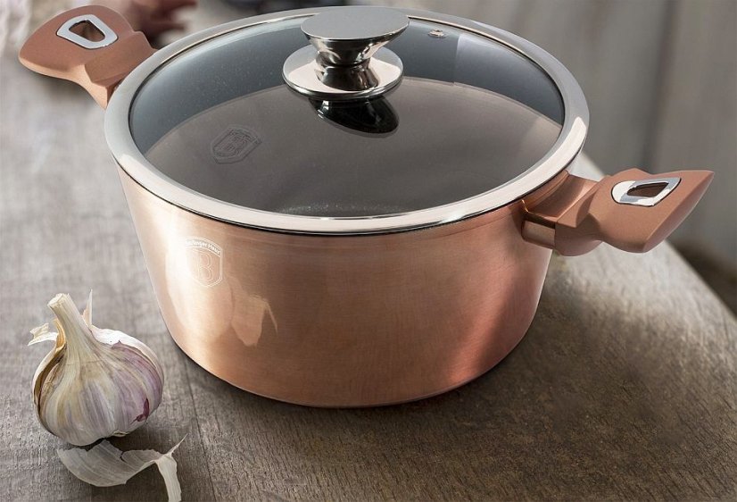 Sada nádobí s mramorovým povrchem 10 ks Rosegold Metallic Line