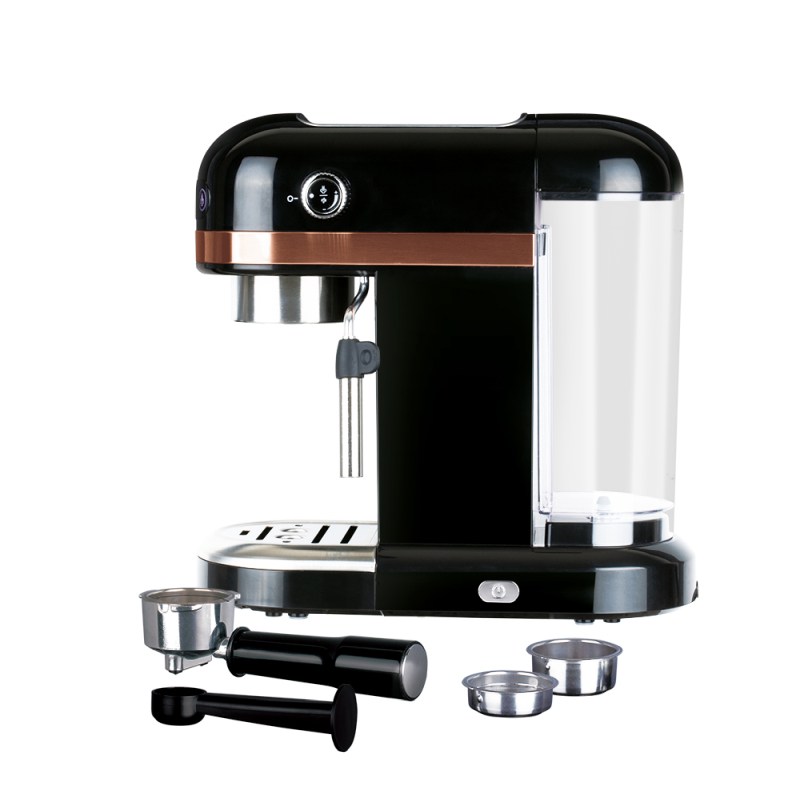 Aparat de cafea espresso cu pârghie cu afișaj LED Colecția Black Rose