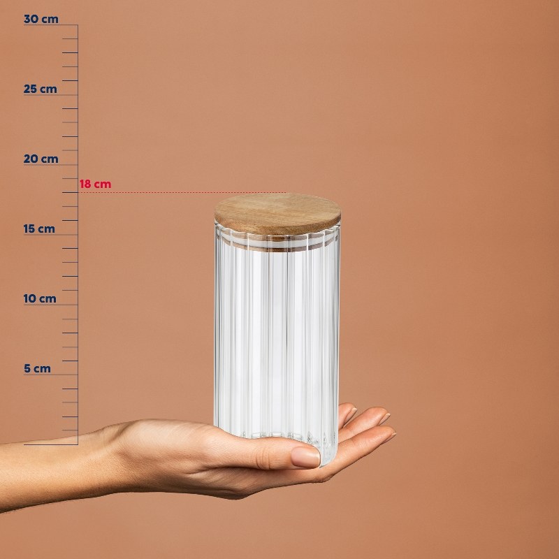 Borcan depozitare Dorothea sticla transparenta 18.0cm 9.0cm 0.9l